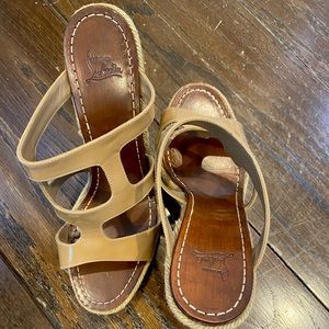 Christian Louboutin wedges leather and rope